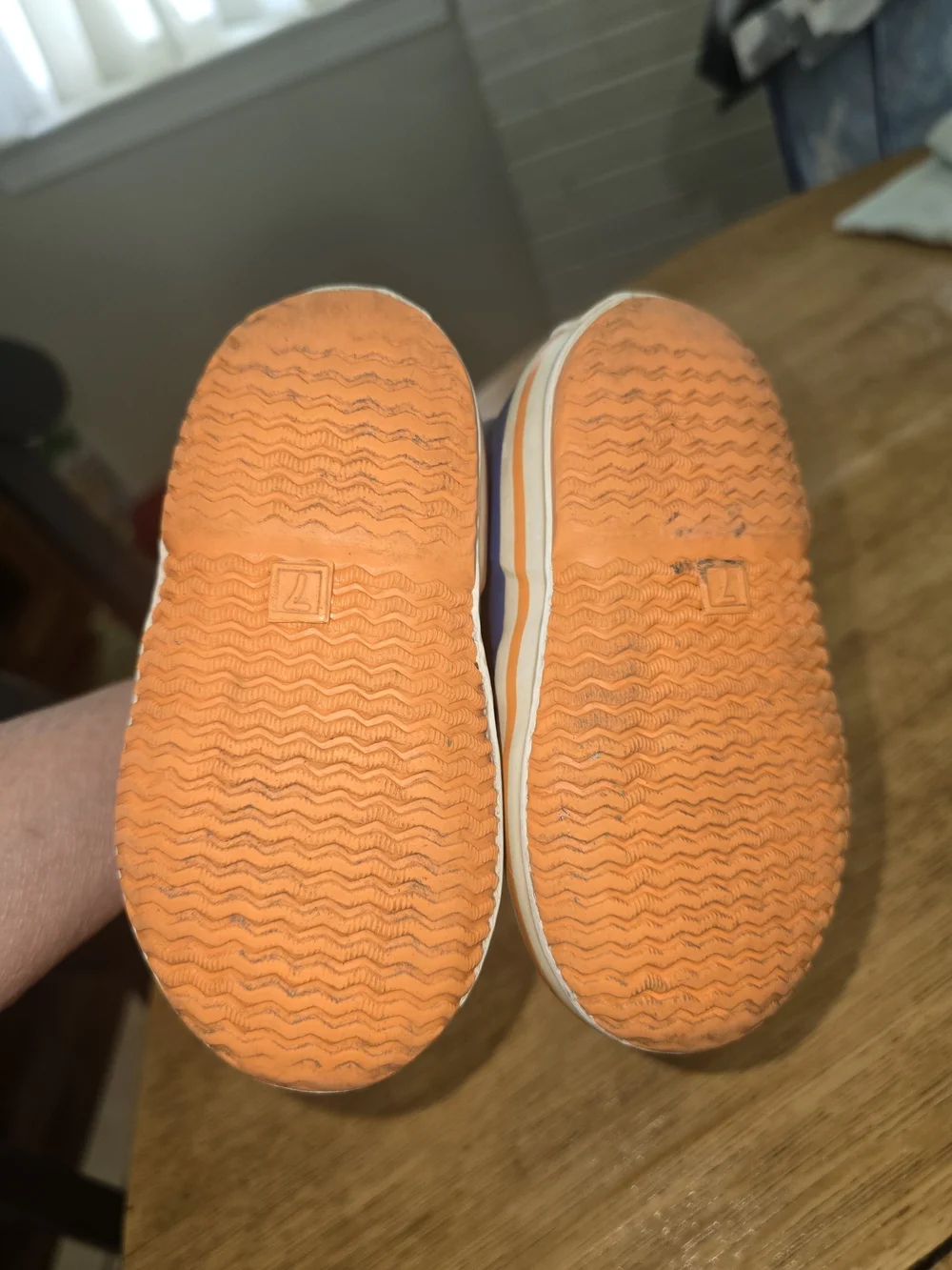 Kids Buoy Blue & Orange Rain Boots Size 7